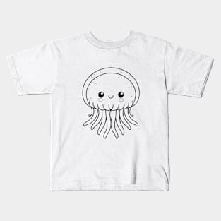 Cute Baby Jellyfish Animal Outline Kids T-Shirt